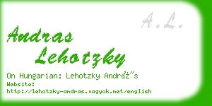 andras lehotzky business card